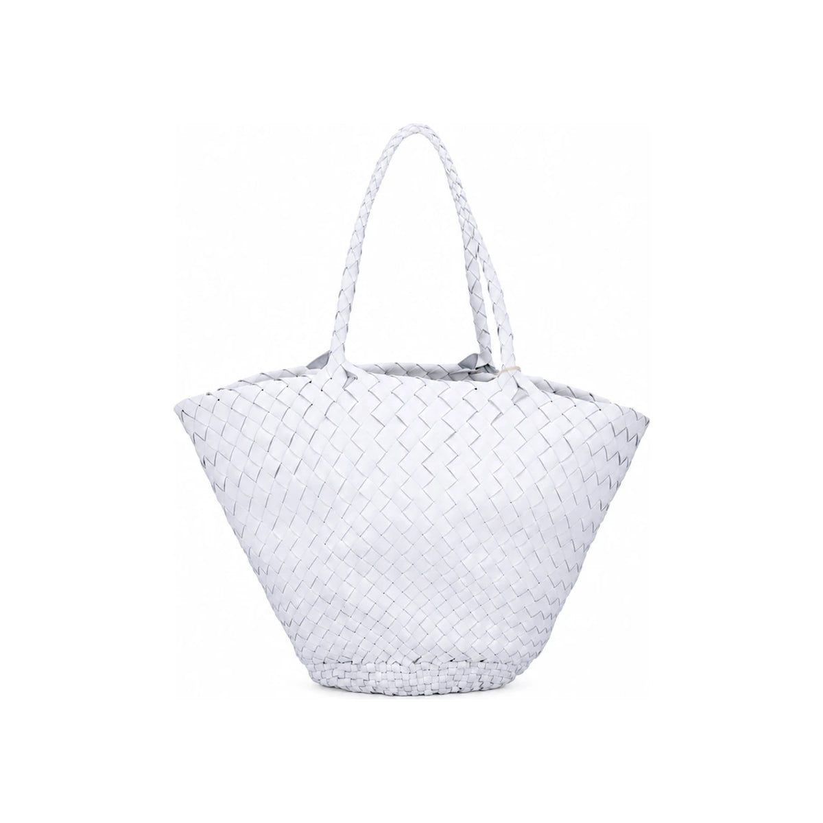 Dragon Diffusion Egora Woven Leather Tote Bag 8026 WHITE