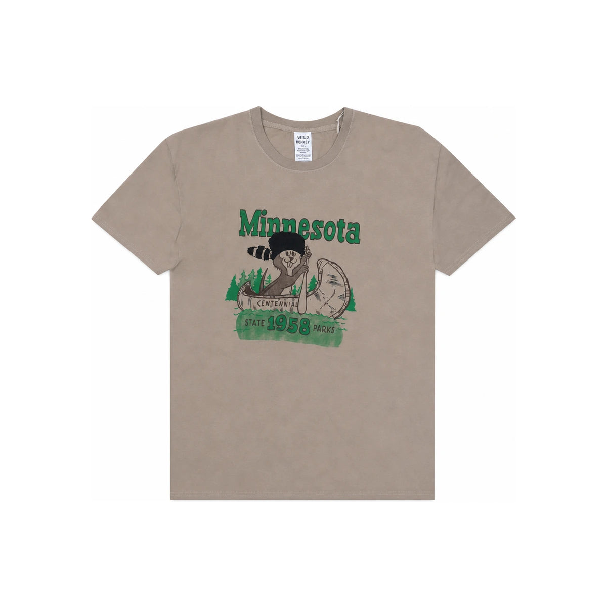 Wild Donkey Khaki Minnesota Graphic Short Sleeve T-Shirt Unisex