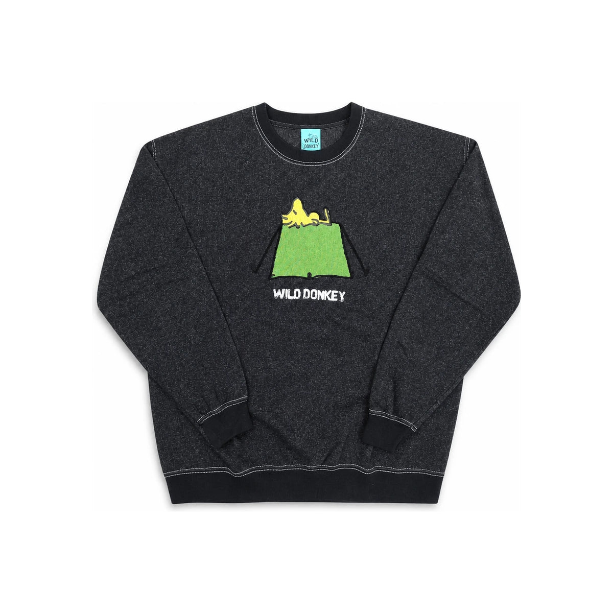 Wild Donkey Dyed Black Tent Graphic Sweatshirt Unisex
