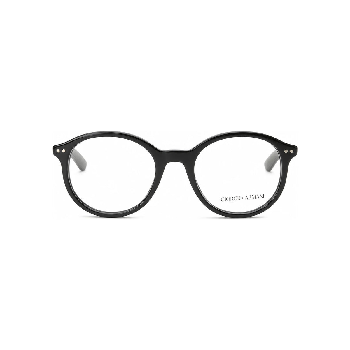 Giorgio Armani Black Acetate Round Eyeglass Frames Unisex
