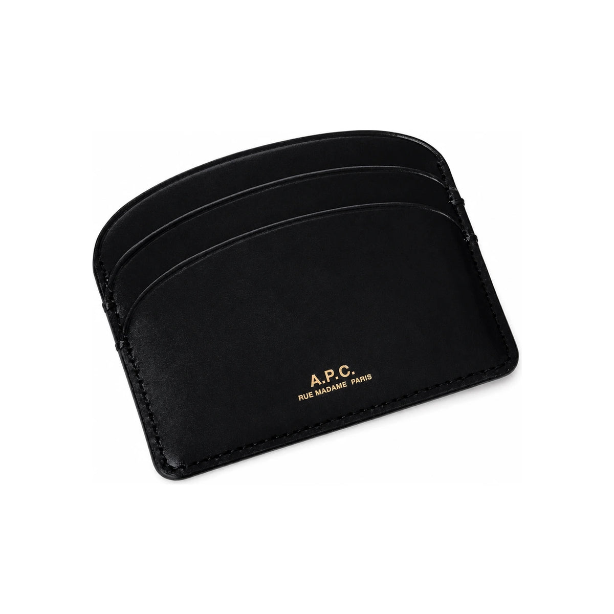 A.P.C. Demi-Lune Half Moon Black Leather Card Holder