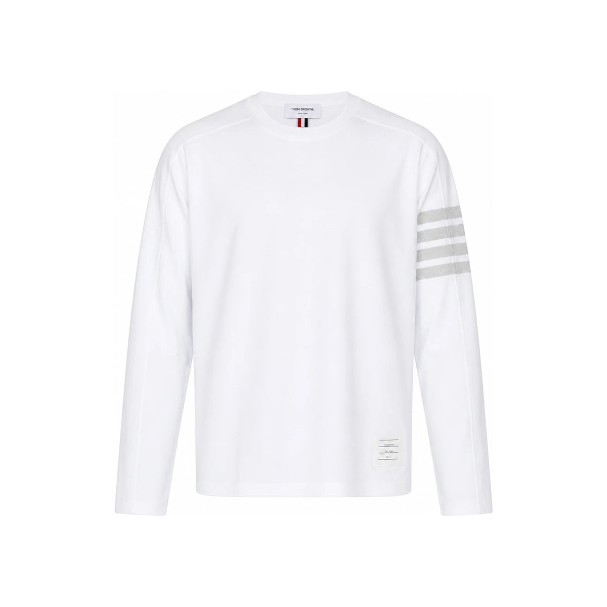 THOM BROWNE Milano Cotton Diagonal Stripe Long Sleeve T-Shirt