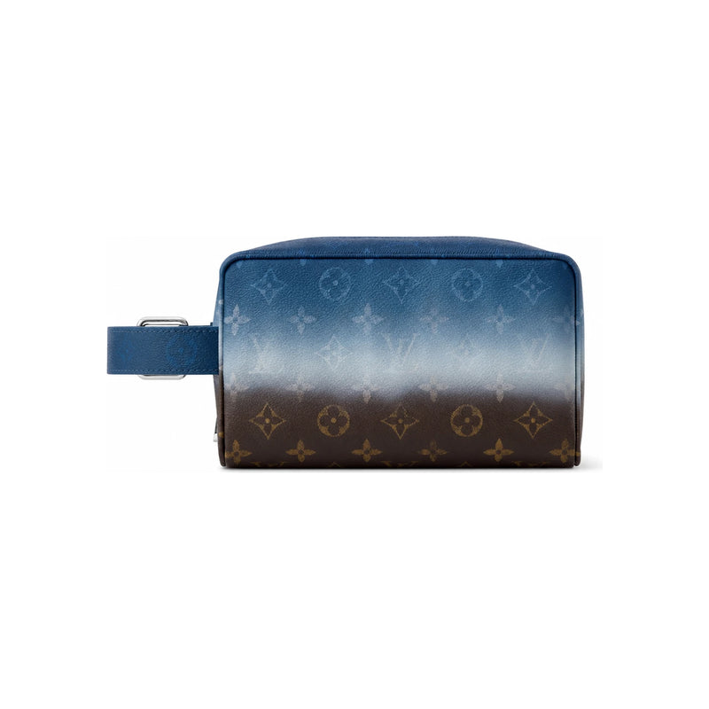 Louis Vuitton Blue Leather Lockme Dopp Kit Clutch
