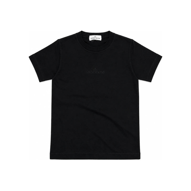 STONE ISLAND Women Kids Logo Embroidered Short Sleeve T-Shirt Black