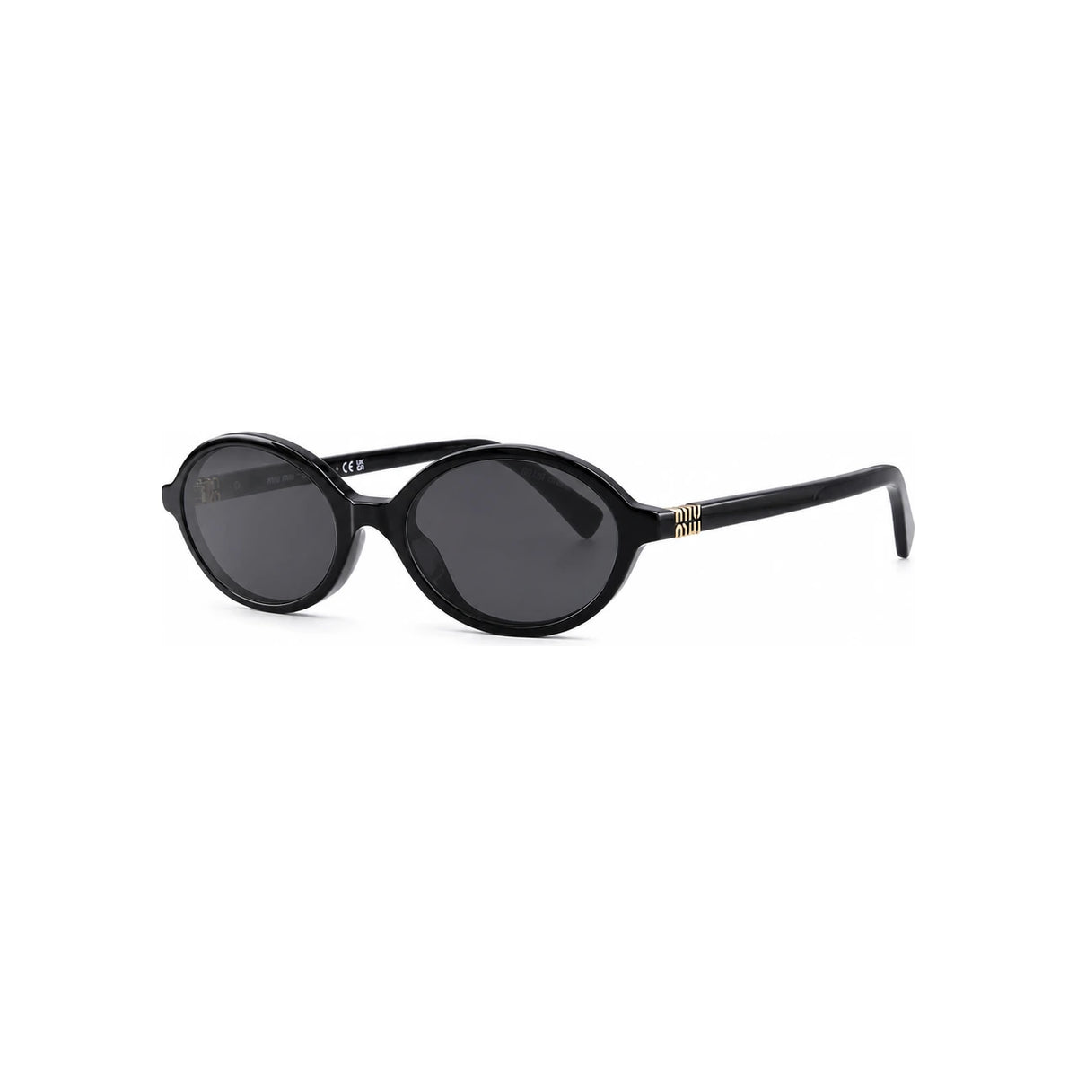 Miu Miu women’s alternative fit round oval sunglasses black lenses