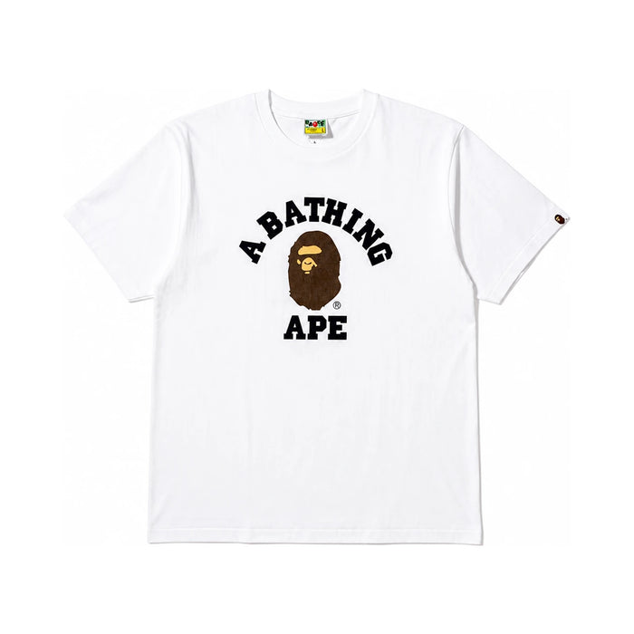 BAPE College Short Sleeve T-Shirt White Unisex