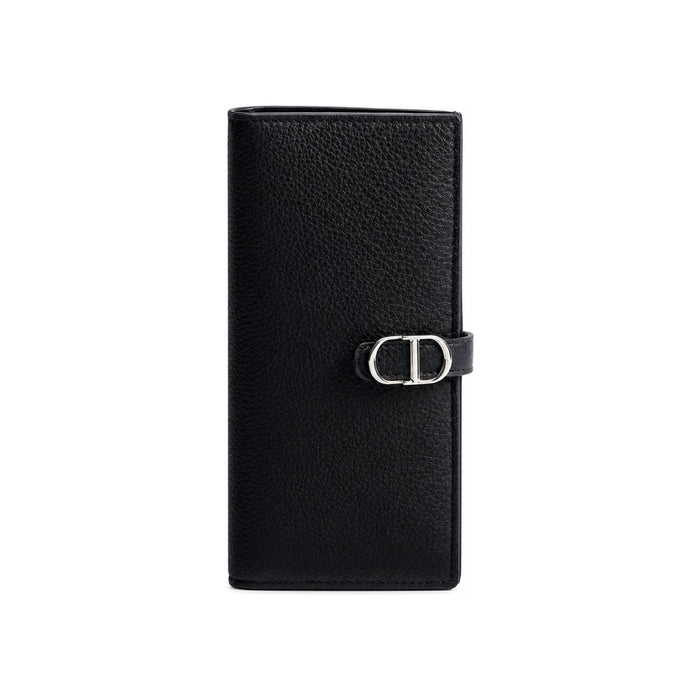 DIOR Black Grained Calfskin Normandy Long Bifold Wallet 2LLBC344MAL H00N