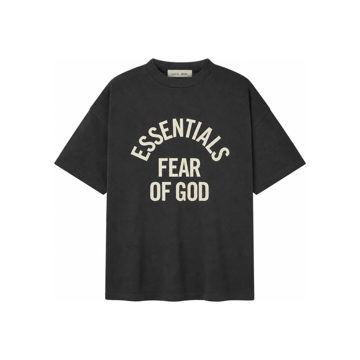 Fear of God Essentials Big Logo Vintage Black Short Sleeve T-Shirt 125SP262001F