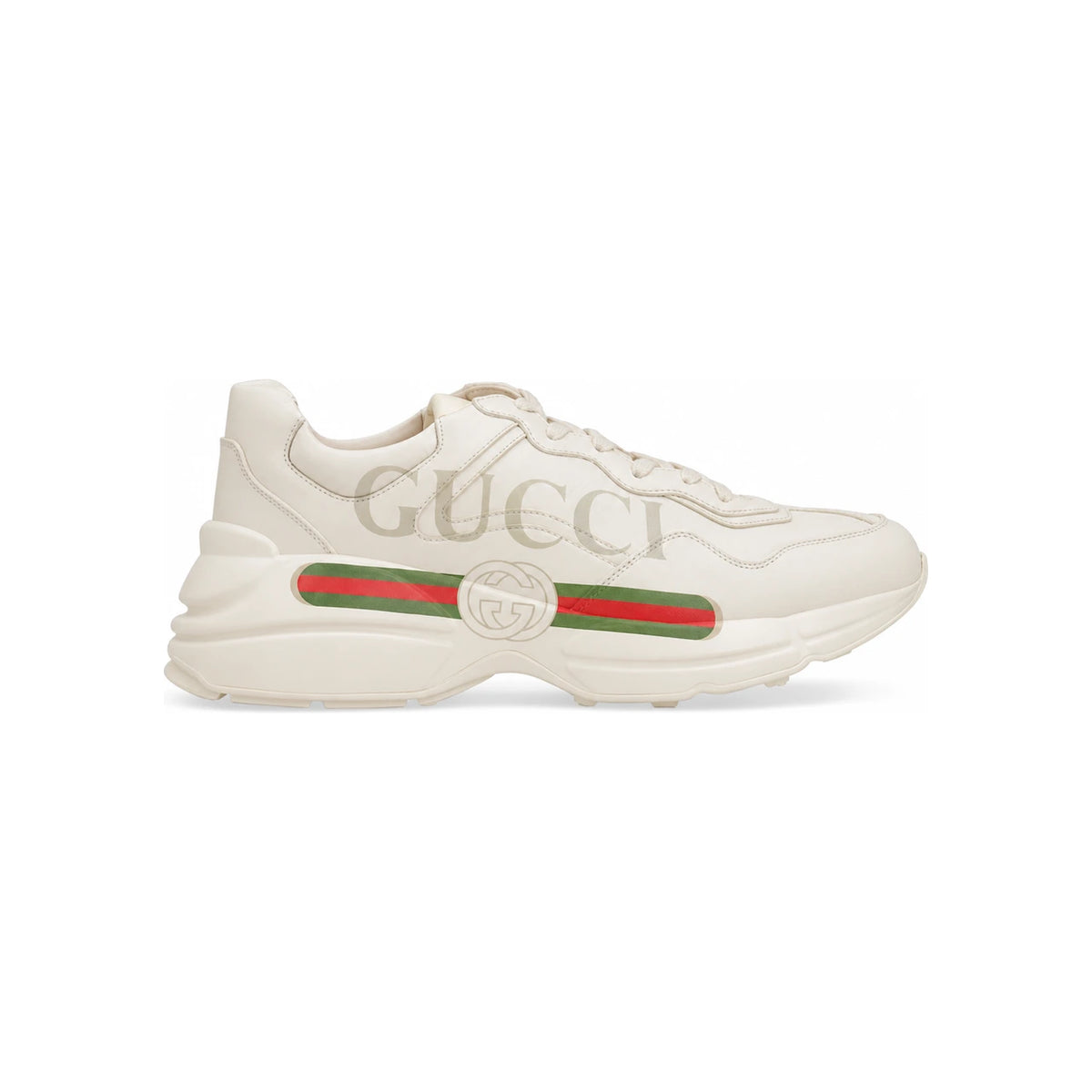 GUCCI Rhyton Logo Leather Low Top Sneakers