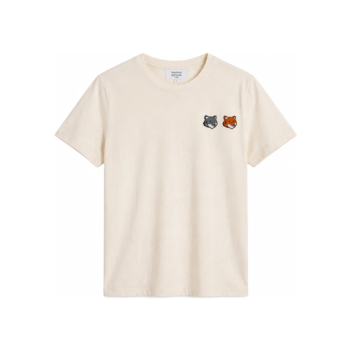 Maison Kitsune Double Fox Head Logo T-Shirt White Women’s