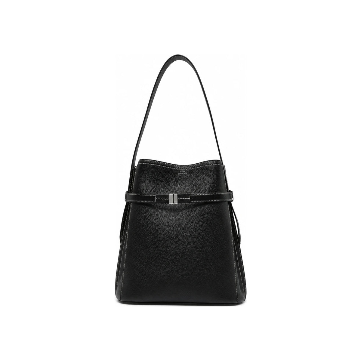 Toteme Belted Leather Bucket Bag Black Tote 262 WAL0048 LE0030 001