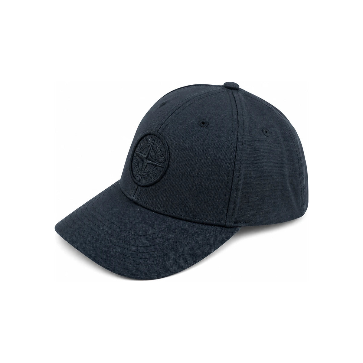 STONE ISLAND Logo Cotton Baseball Cap Black