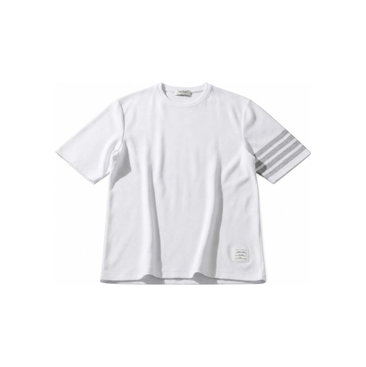 THOM BROWNE Men’s Short Sleeve 4-Bar Textured T-Shirt MJS296A J0248 100