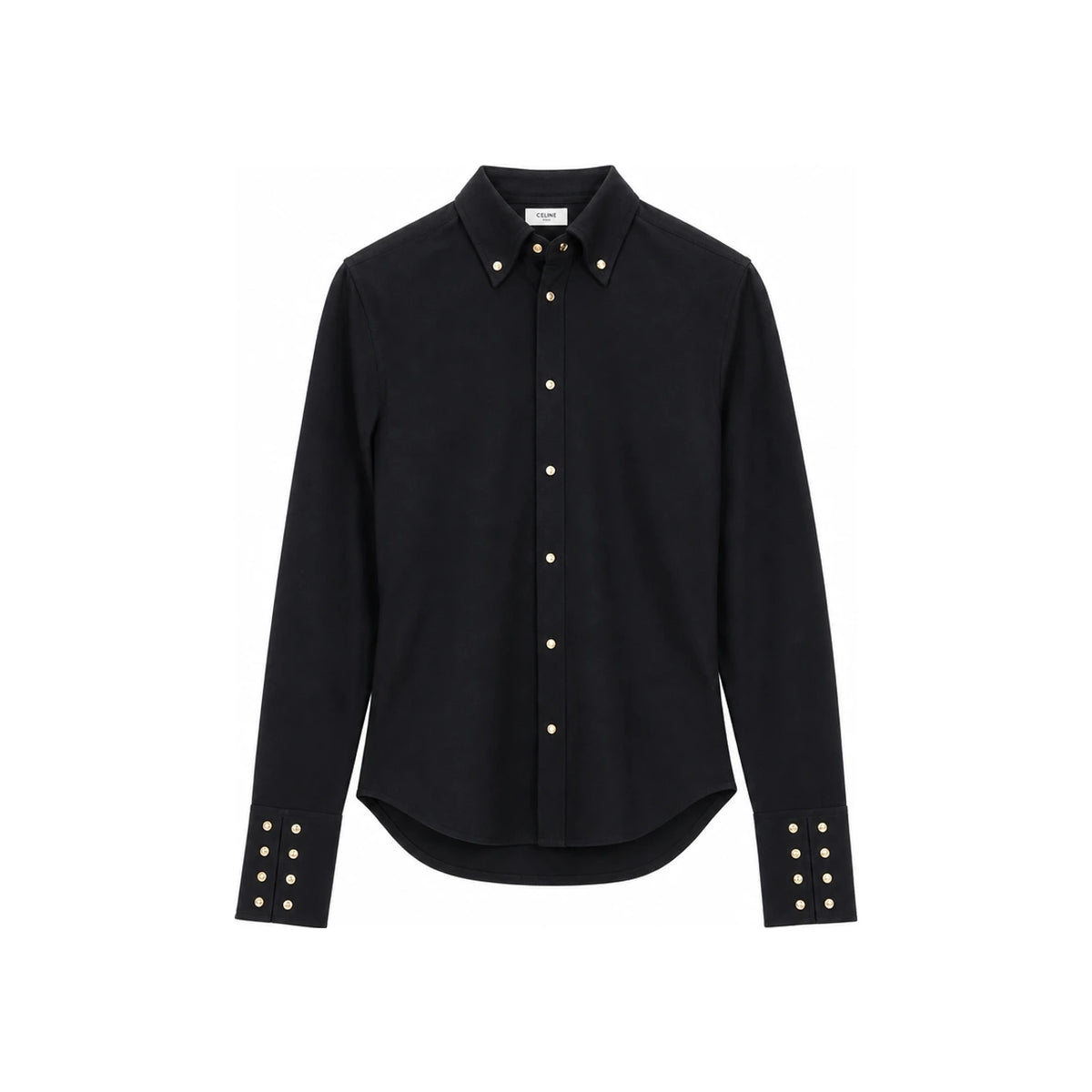 CELINE Cotton Jersey Black Long Sleeve Shirt RC0E1507Z 38NO