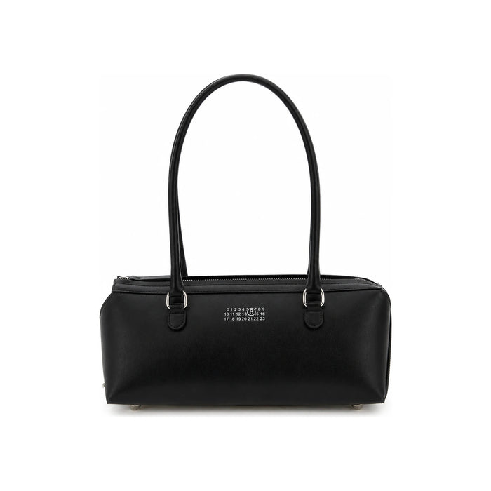 MM6 leather Bauletto medium shoulder bag black