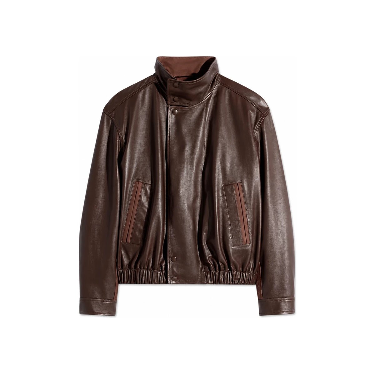 Lemaire Paper Cow Soft Leather Blazer Jacket for Men Brown