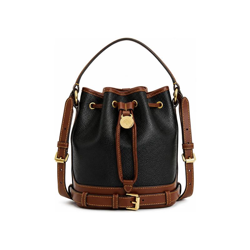Mulberry Small Grain Leather Bucket Tote Bag for Women