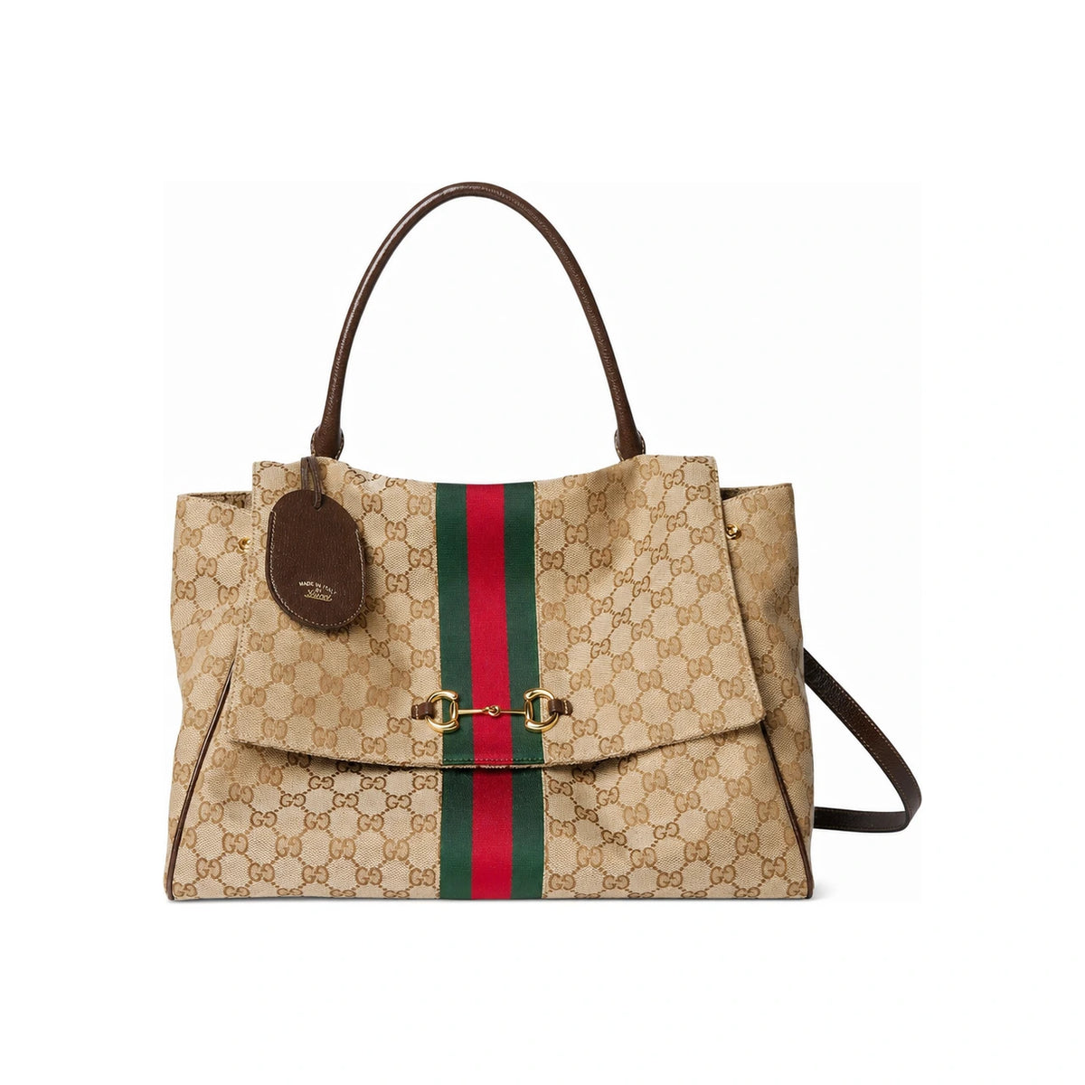 GUCCI Paparazzo Large Top Handle Shoulder Bag Cream Leather