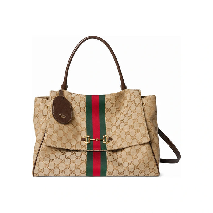 GUCCI Paparazzo Large Top Handle Shoulder Bag Cream Leather
