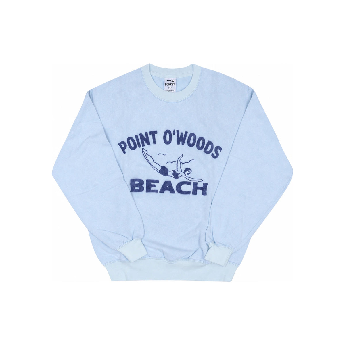 Wild Donkey Vintage Light Blue Graphic Crewneck Sweatshirt Men