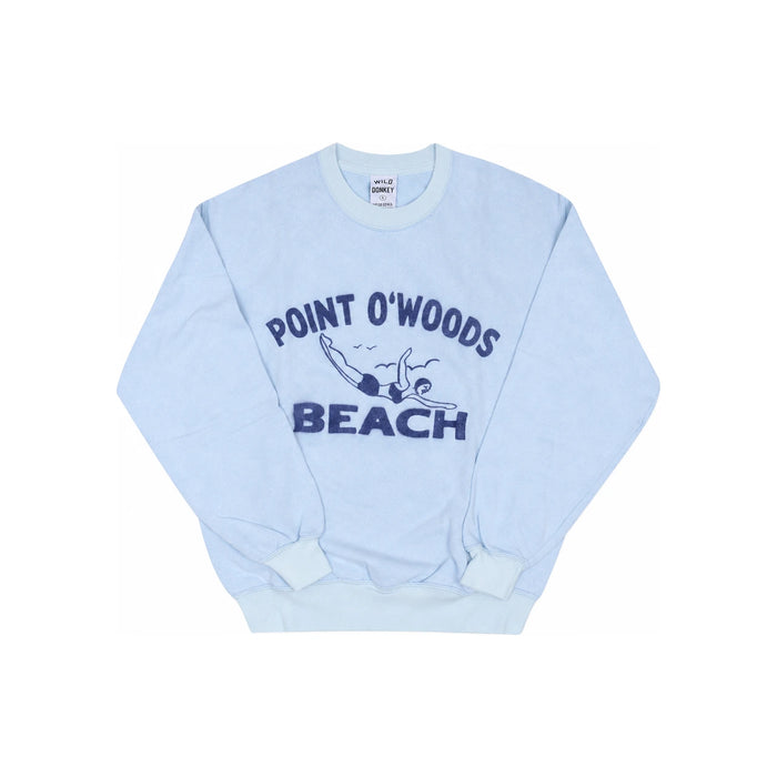 Wild Donkey Vintage Light Blue Graphic Crewneck Sweatshirt Men