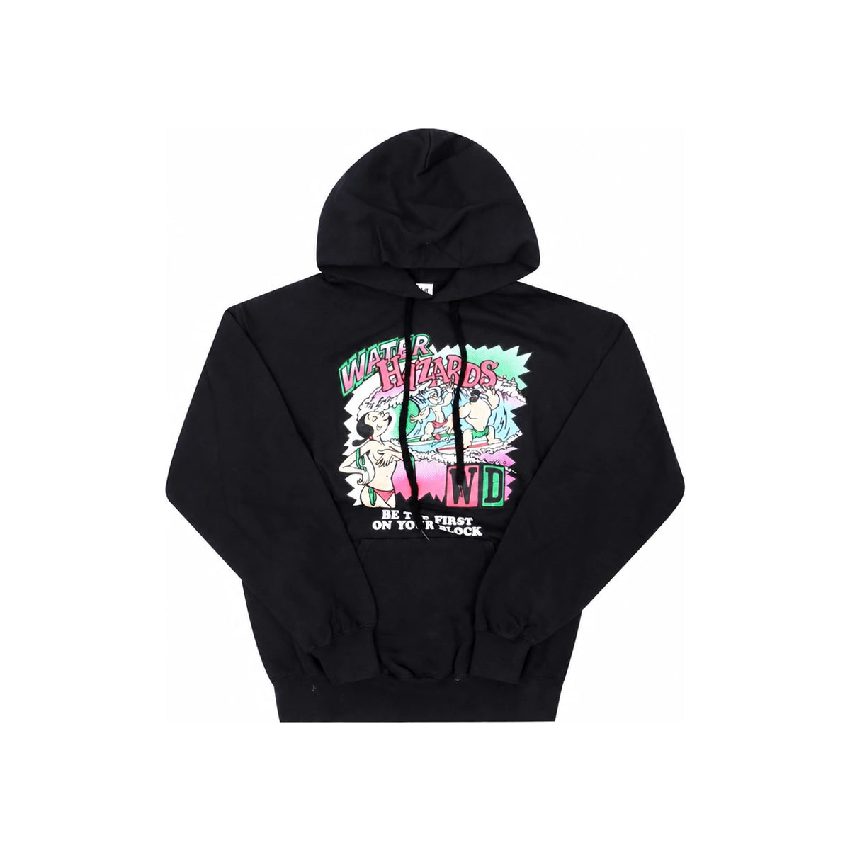 Wild Donkey Black Hazard Graphic Pullover Hoodie for Men