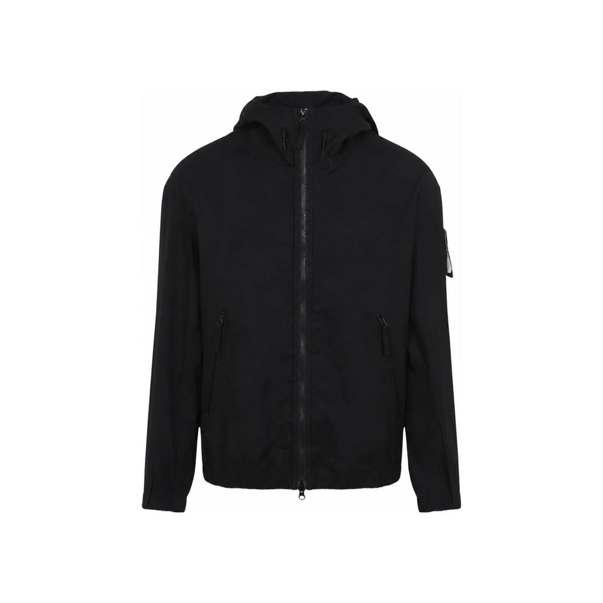 STONE ISLAND Black Garment-Dyed Crinkle Reps Jacket