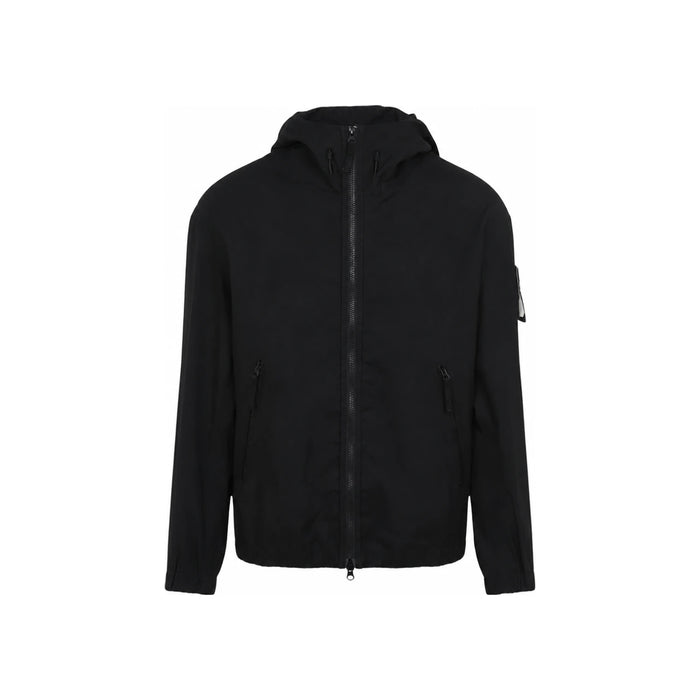 STONE ISLAND Black Garment-Dyed Crinkle Reps Jacket
