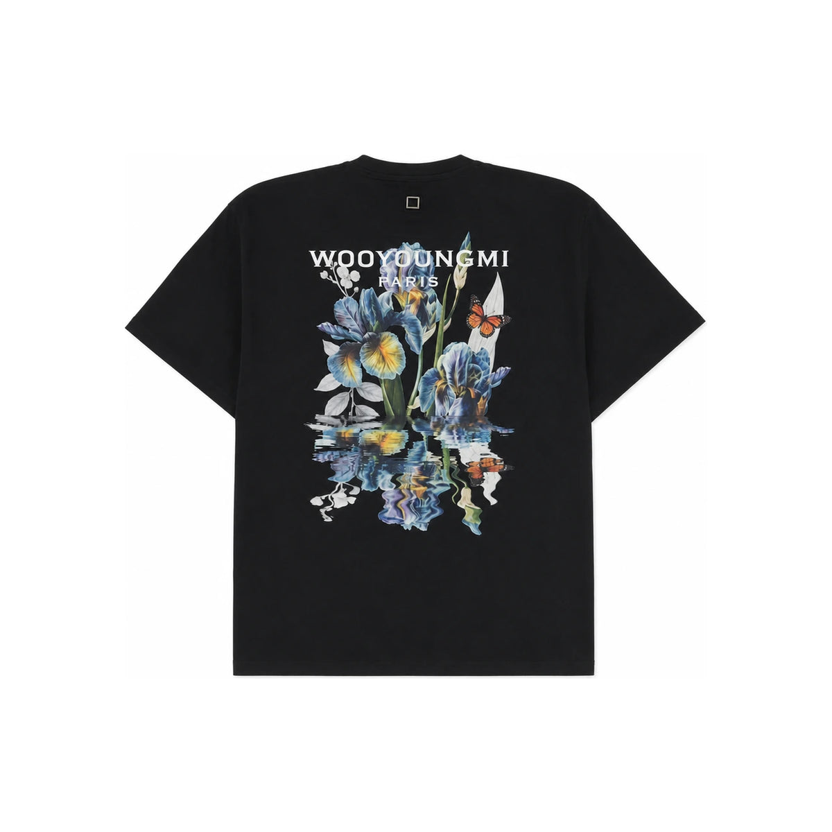WOOYOUNGMI Flower Back Logo Short Sleeve T-Shirt Black Men’s