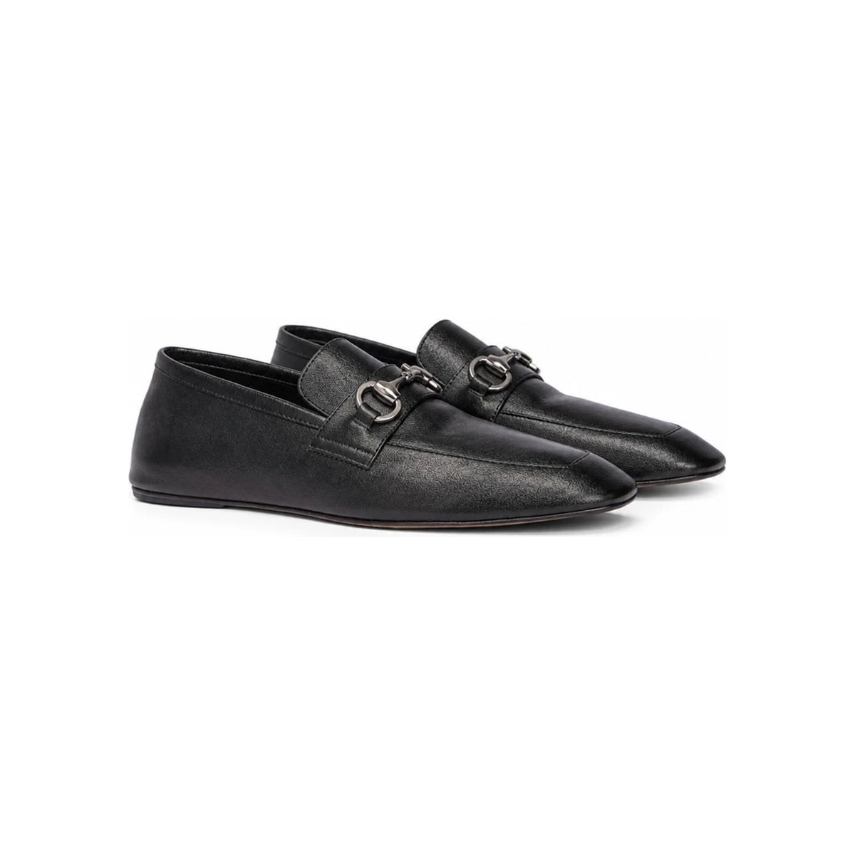 GUCCI Black Leather Loafer Shoes for Women