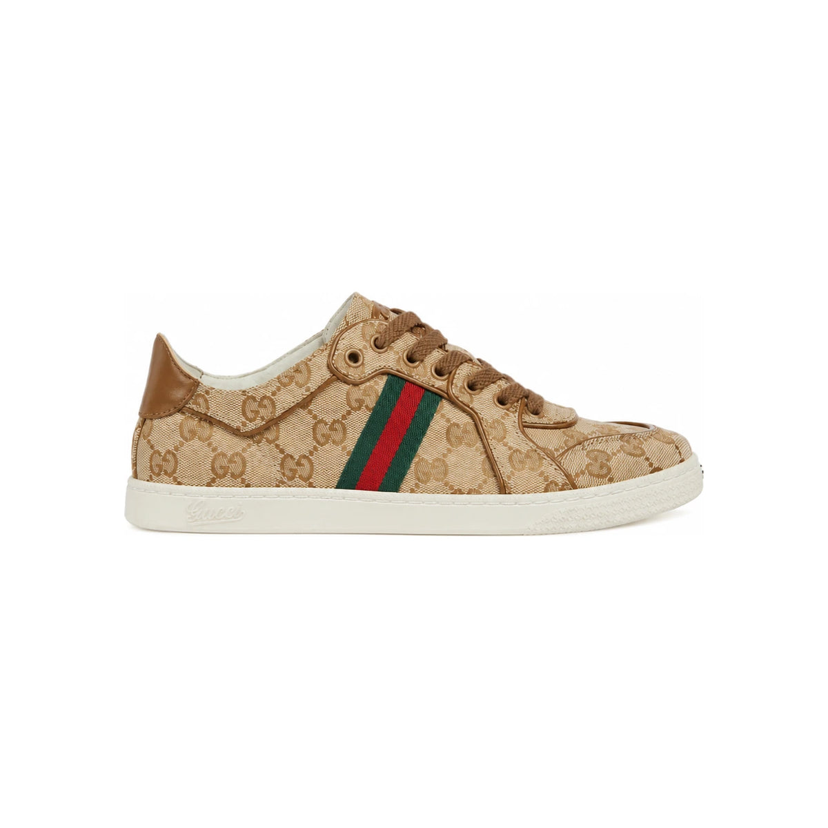 GUCCI White Leather Low-Top Sneakers