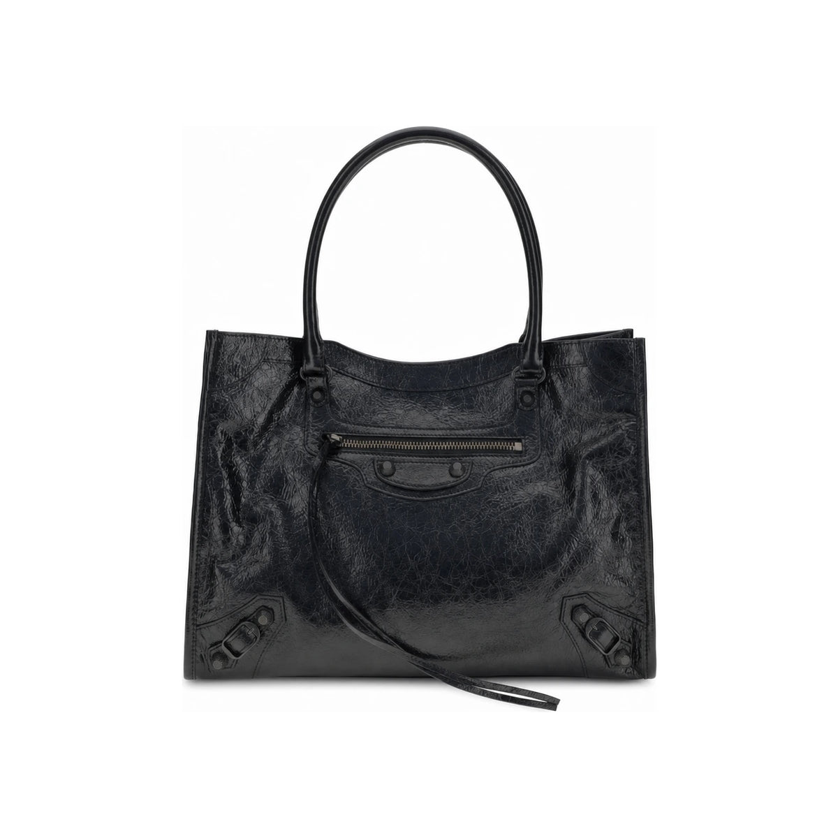 BALENCIAGA Le City Small Tote Bag Black Leather Unisex Tote