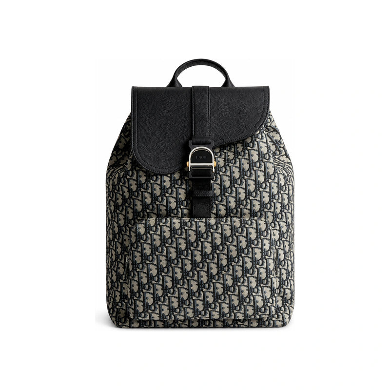 DIOR Saddle Heritage Flap Backpack Black Leather Men’s