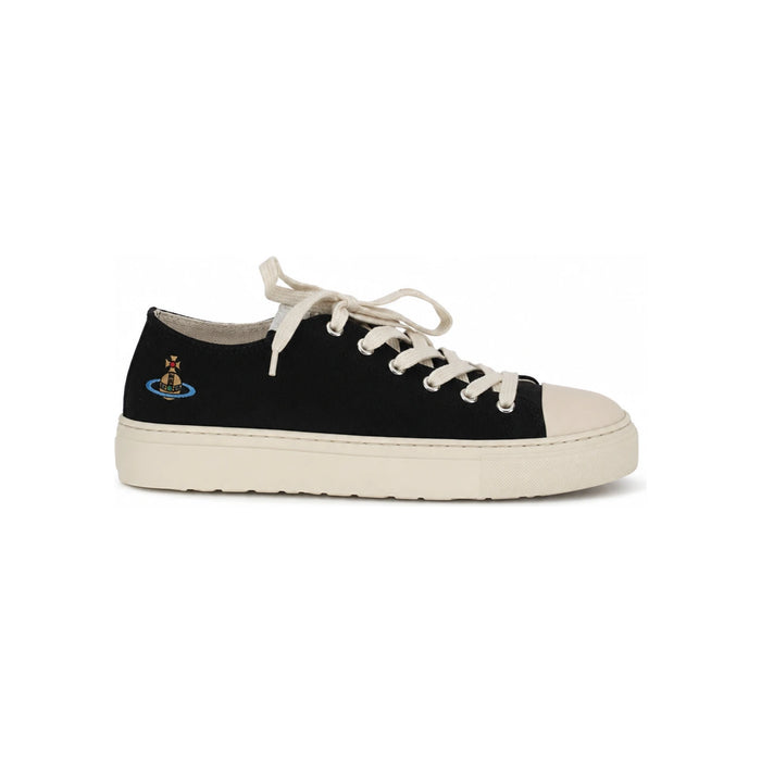 Vivienne Westwood Black ORB Logo Plimsoll Low Top Sneakers