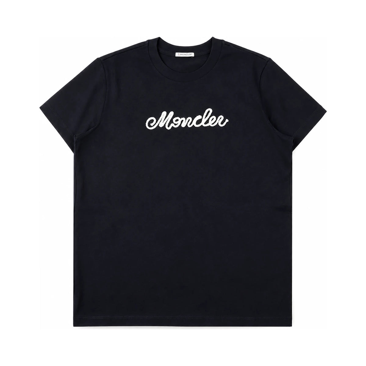 Moncler Women’s Navy Short Sleeve Tee with Cone Logo 8C00051 89AUG 742