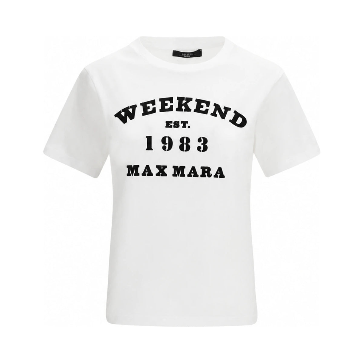 Max Mara Logo Graphic White Cotton T-Shirt 2615971051 006