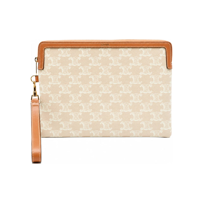 CELINE Triomphe Leather Small Pouch Clutch Bag 10J503D36 GJQ4