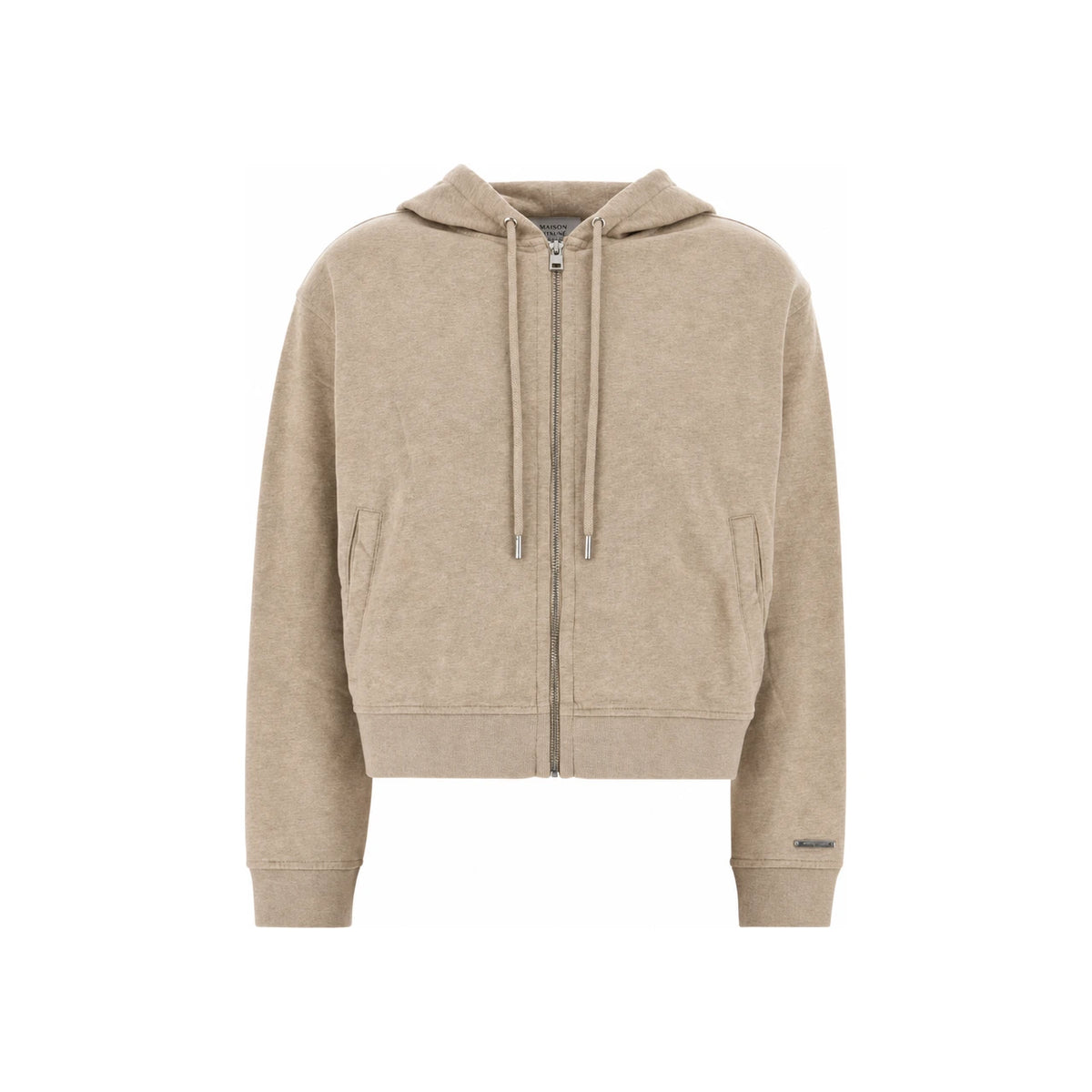 Maison Kitsune Wool Zip-Up Knit Cardigan for Women