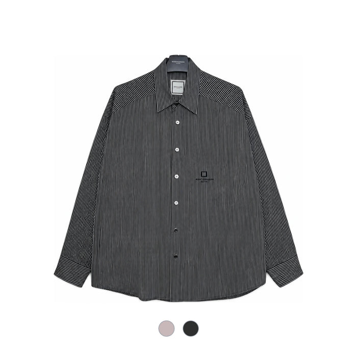 WOOYOUNGMI Stripe Long Sleeve Men's Shirt