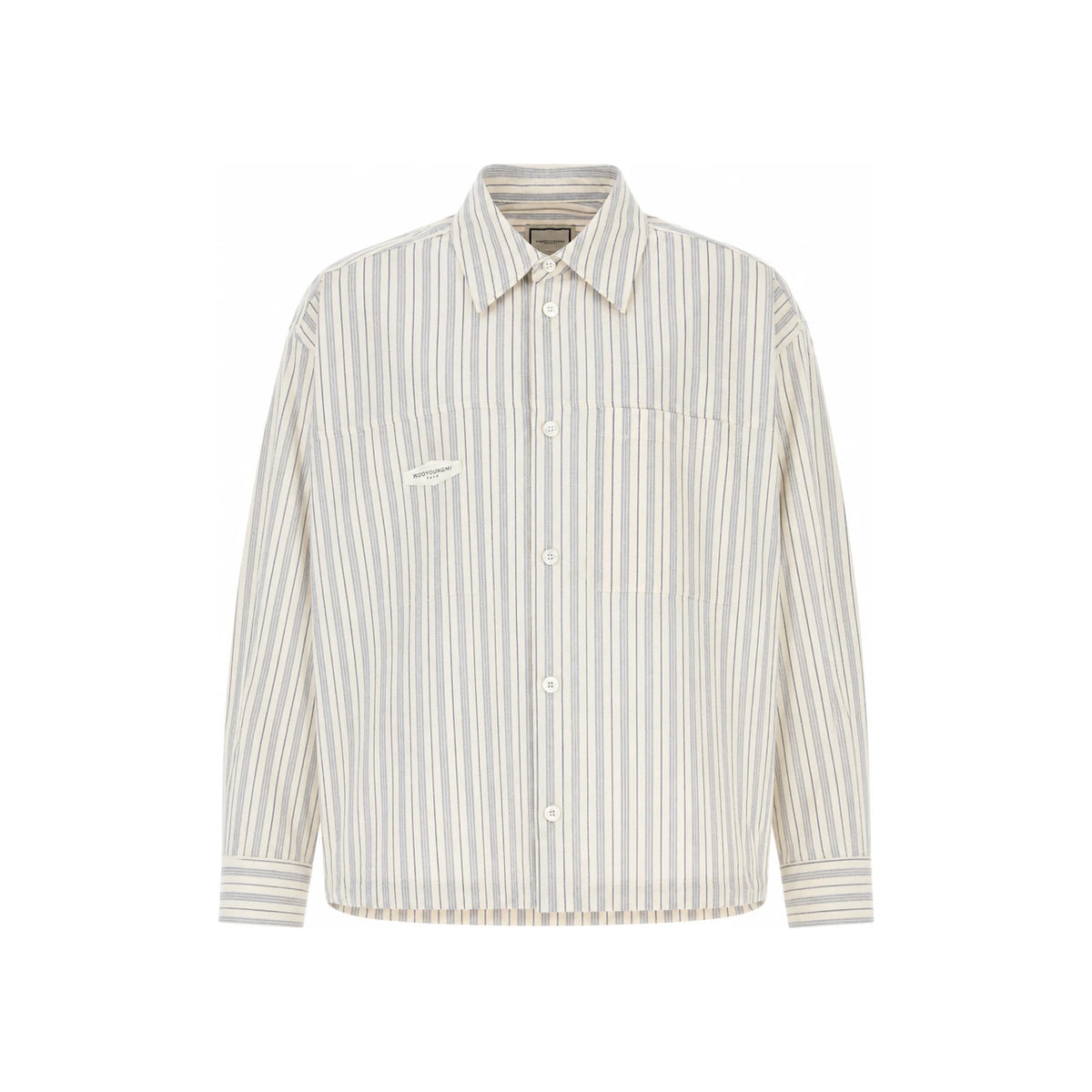 WOOYOUNGMI Logo Stripe Patch Long Sleeve Shirt W261SH10 834L