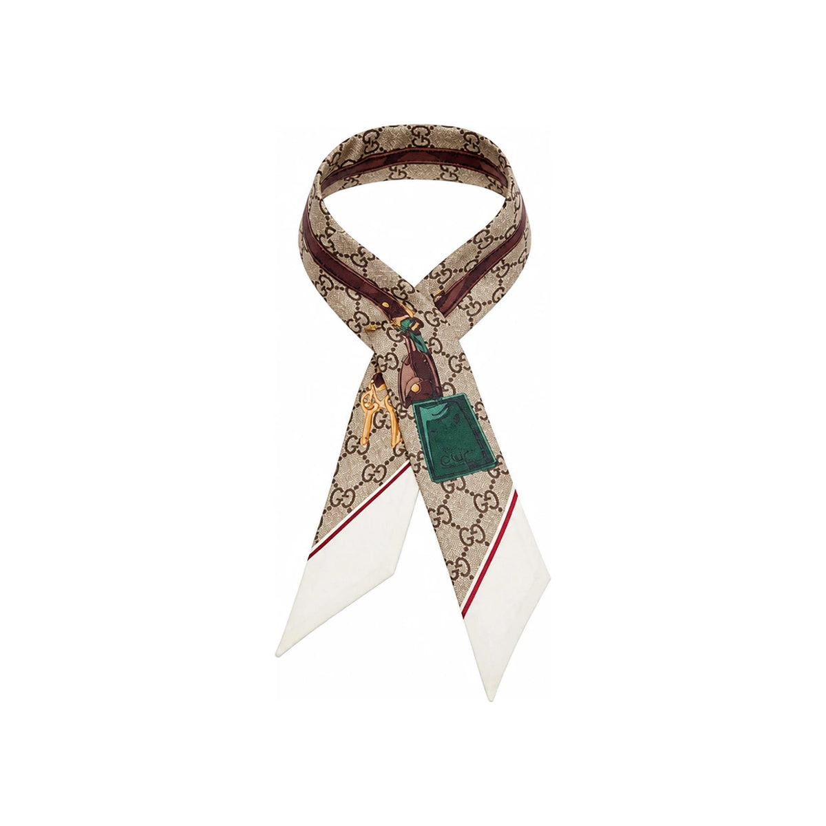 GUCCI GG Valigeria Print Silk Scarf