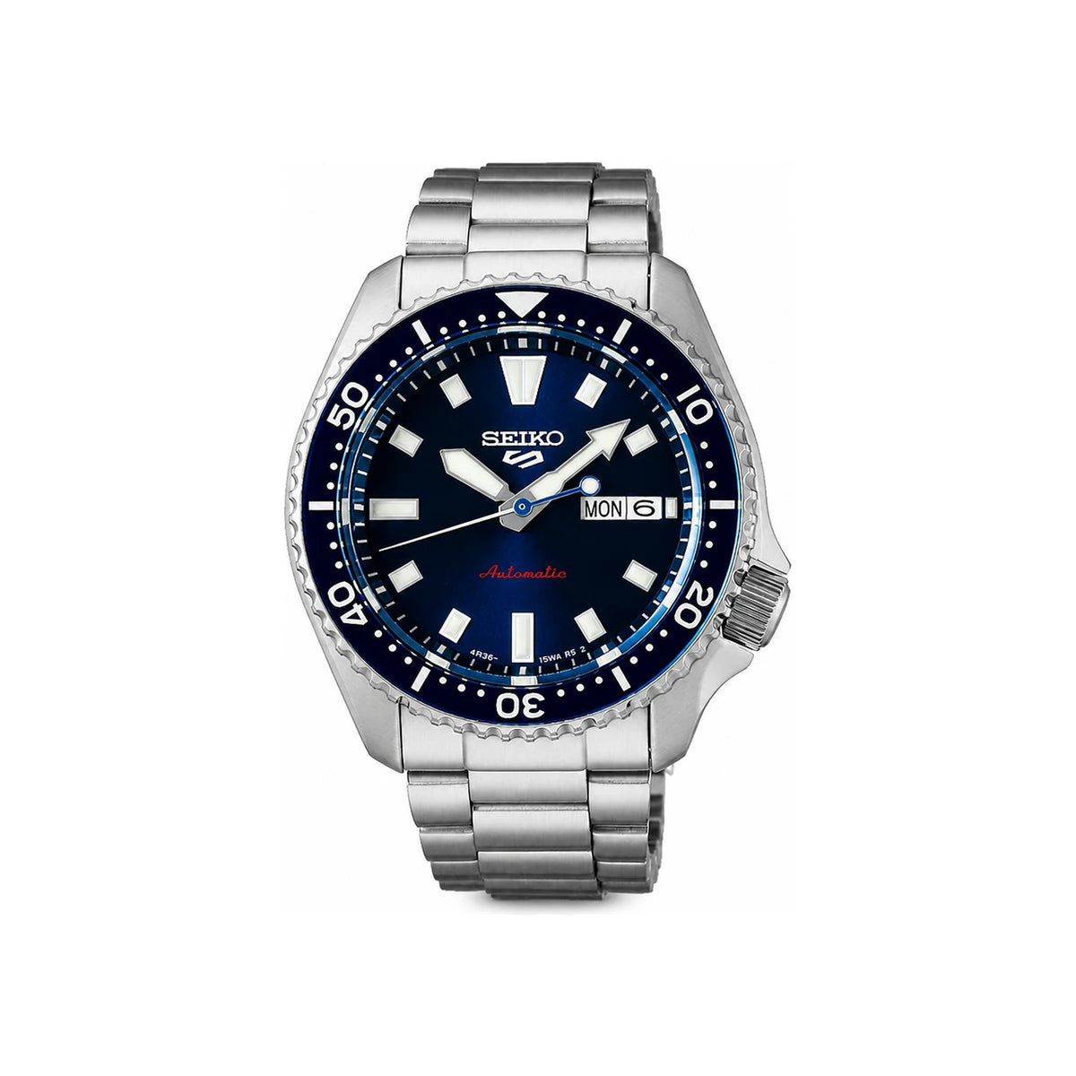 Seiko Silver Blue Stainless Steel Men’s Sports Watch