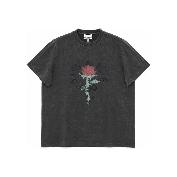 GANNI Rose Graphic Short Sleeve T-Shirt A1050171 252