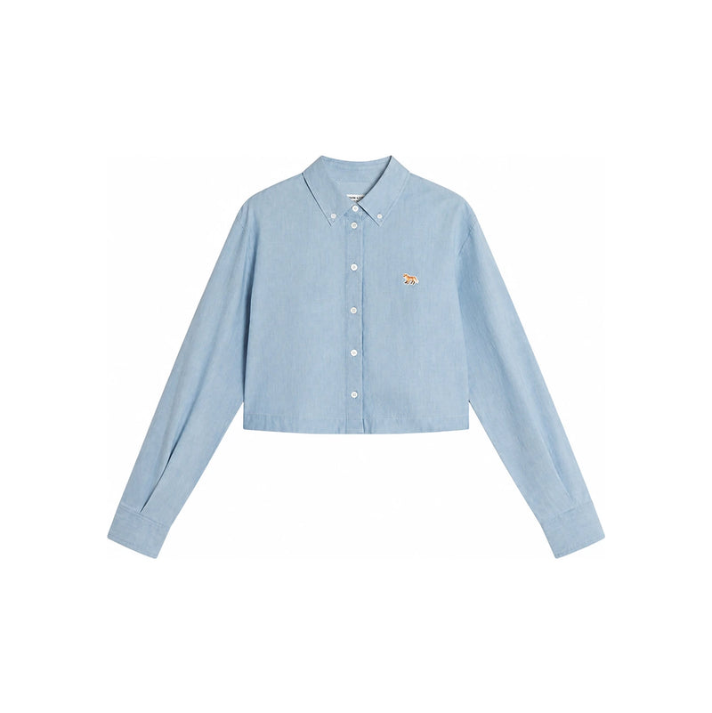 Maison Kitsune Baby Fox Crop Shirt White Women’s