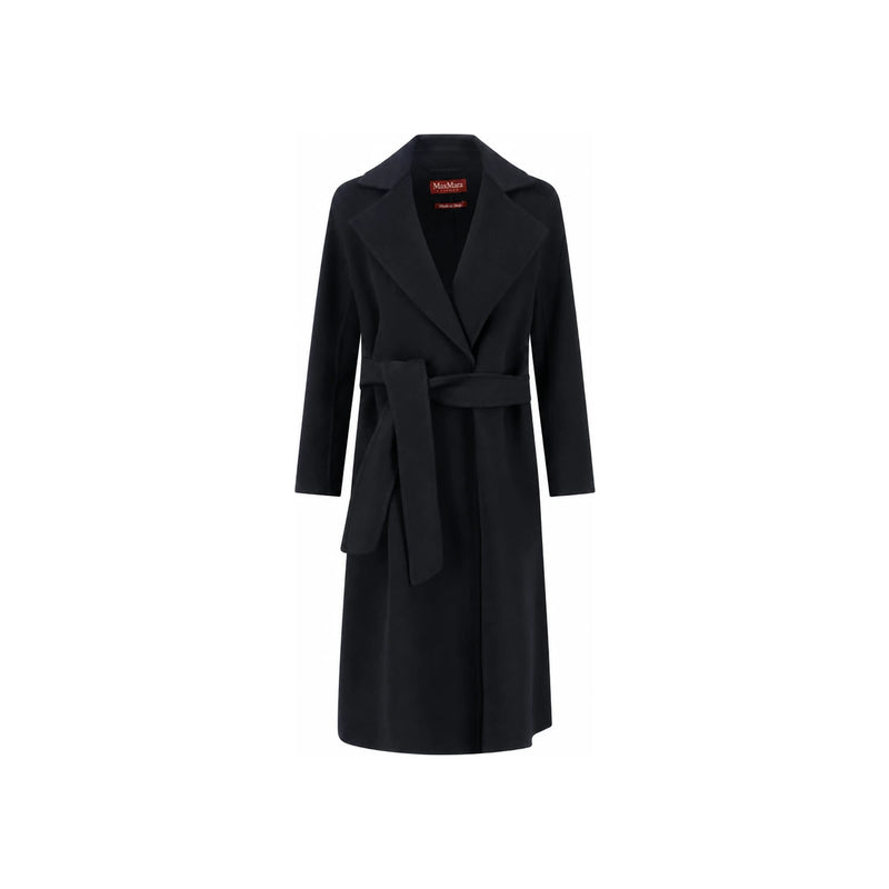 Max Mara Belted Wool Coat Black 261601 1011