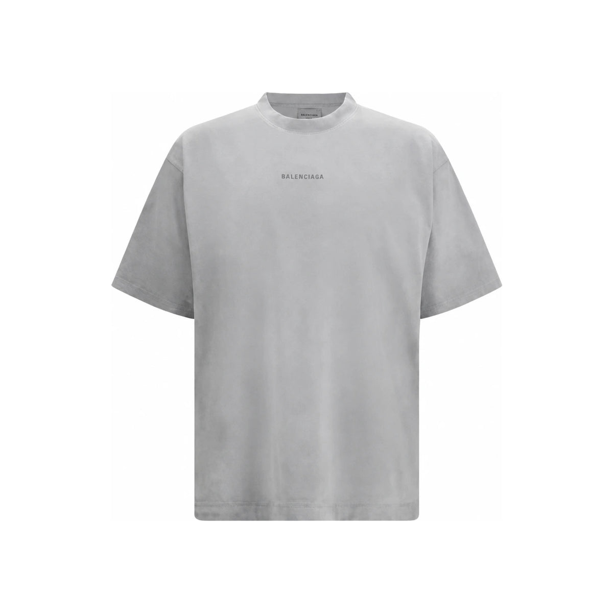 BALENCIAGA Logo Short Sleeve T-Shirt for Men Gray Cotton
