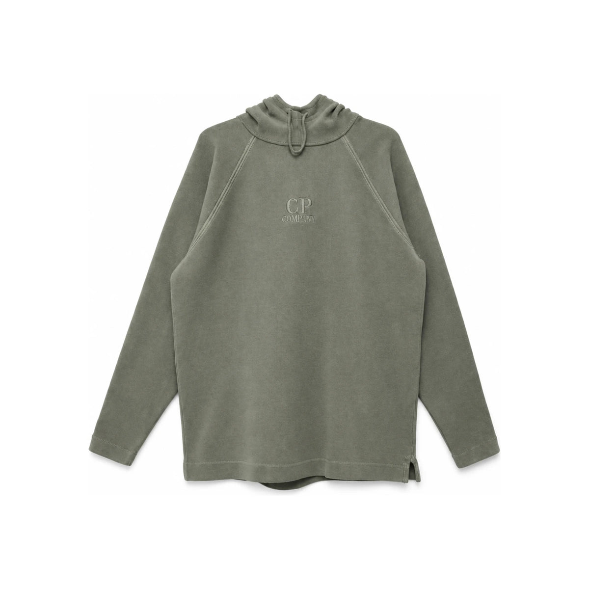 CP Company Logo Embroidered Hoodie Khaki Gray Men's Pullover