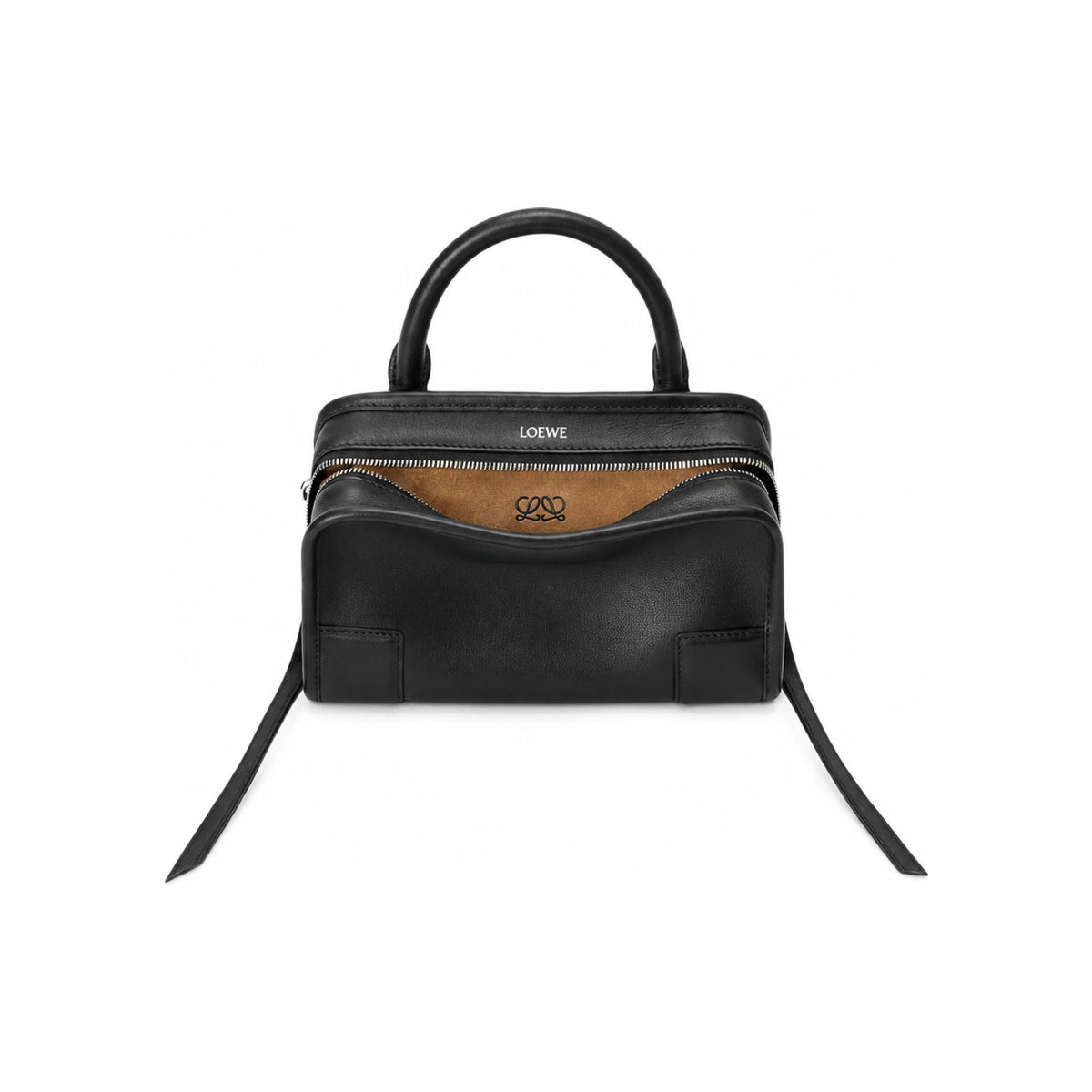 LOEWE Black Amazona 180 Mini Leather Tote Shoulder Bag A039 AS4X12 1100