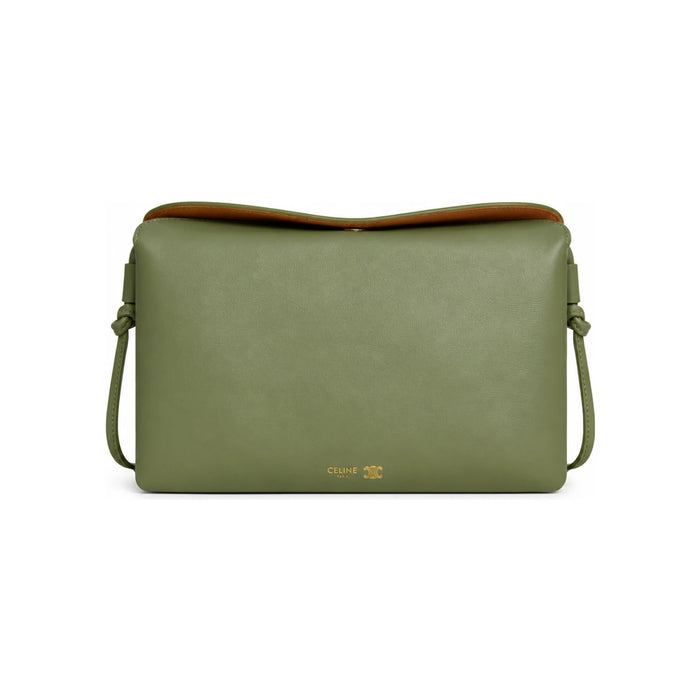 CELINE Trio Flap Soft Lambskin Tote Light Khaki 10P862O86 15LK