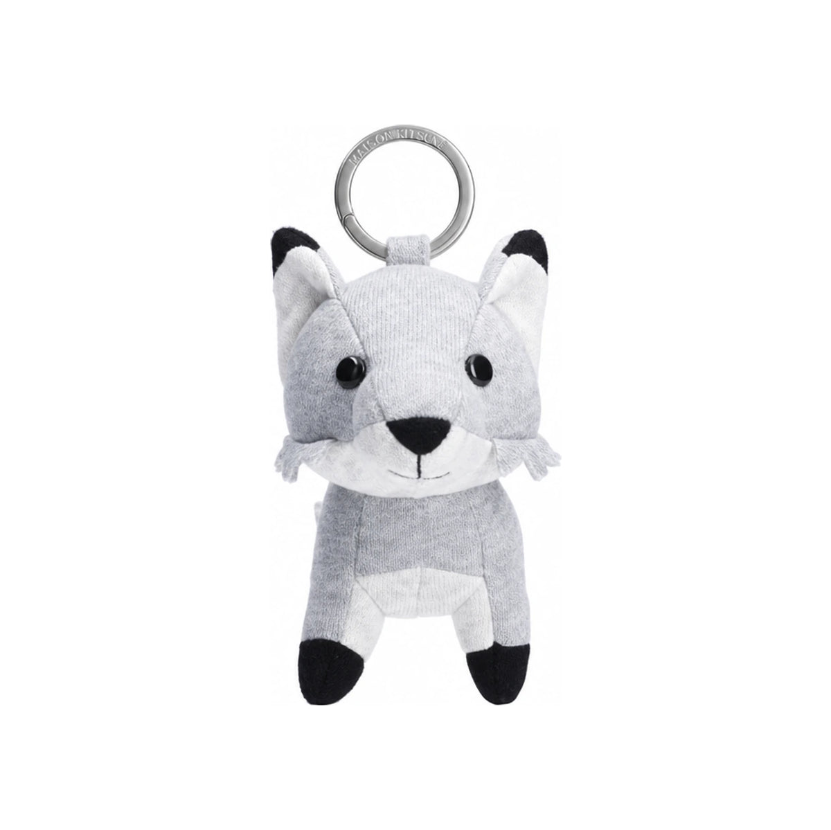 Maison Kitsune Metal Fox Charm Keyring Keychain Silver